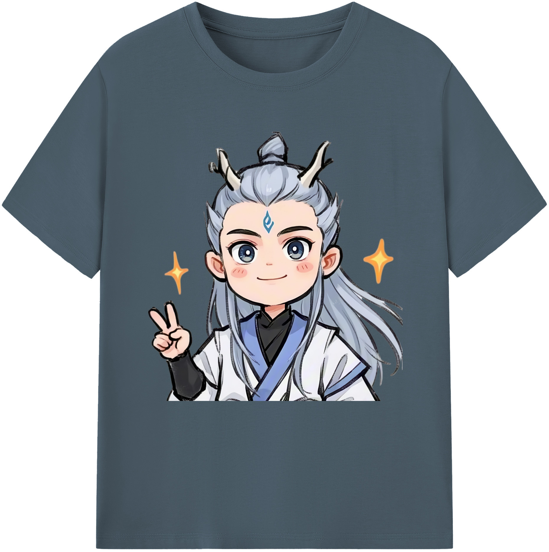 （画像用） Ne Zha 2 ナタ 魔童の大暴れ 綿100％半袖Tシャツ（フロントプリント）